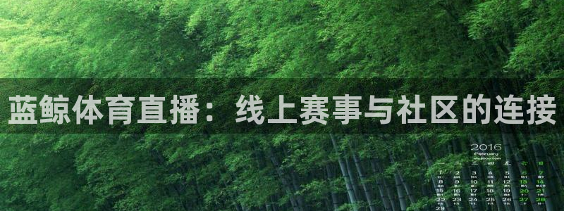 蓝鲸体育直播：线上赛事与社区的连接